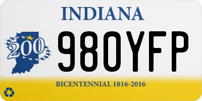 IN license plate 980YFP