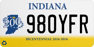 IN license plate 980YFR