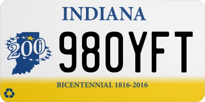 IN license plate 980YFT