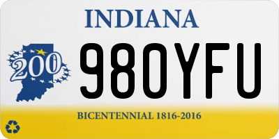 IN license plate 980YFU