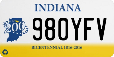 IN license plate 980YFV