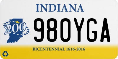 IN license plate 980YGA