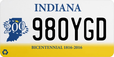 IN license plate 980YGD