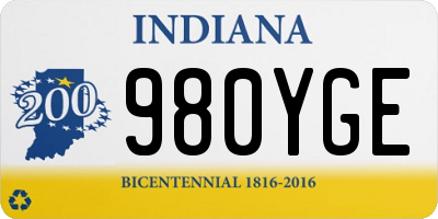 IN license plate 980YGE