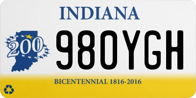 IN license plate 980YGH