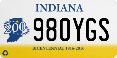 IN license plate 980YGS