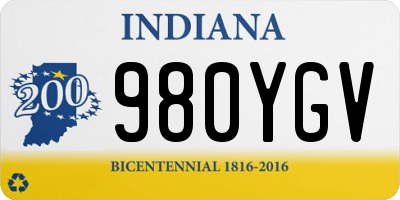 IN license plate 980YGV