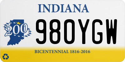 IN license plate 980YGW