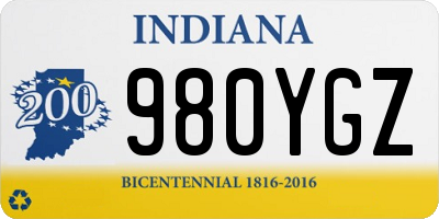 IN license plate 980YGZ