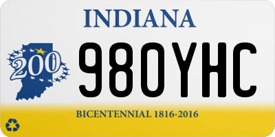 IN license plate 980YHC