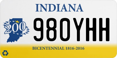 IN license plate 980YHH