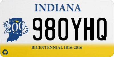 IN license plate 980YHQ