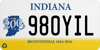 IN license plate 980YIL