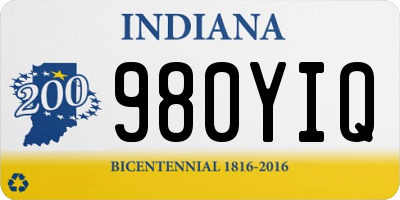 IN license plate 980YIQ