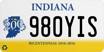 IN license plate 980YIS