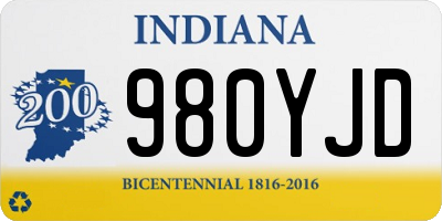 IN license plate 980YJD