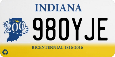 IN license plate 980YJE