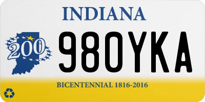 IN license plate 980YKA
