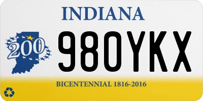 IN license plate 980YKX