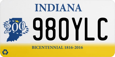 IN license plate 980YLC
