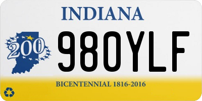 IN license plate 980YLF