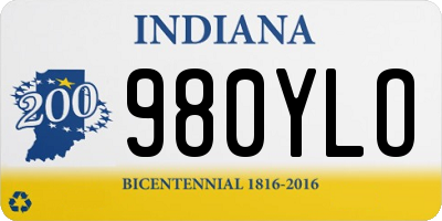 IN license plate 980YLO