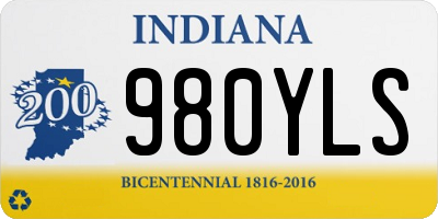 IN license plate 980YLS