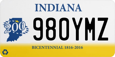 IN license plate 980YMZ