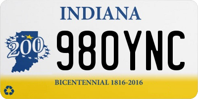 IN license plate 980YNC