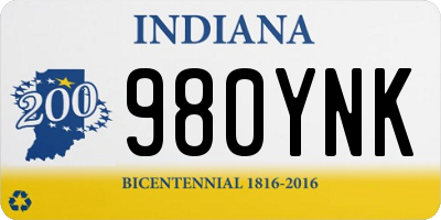 IN license plate 980YNK