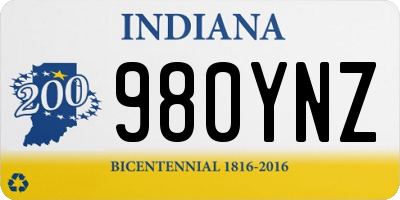 IN license plate 980YNZ