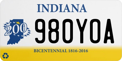 IN license plate 980YOA