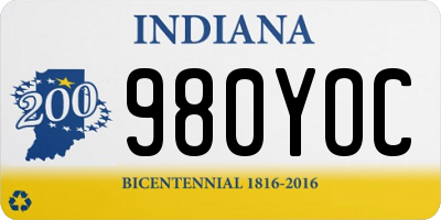 IN license plate 980YOC