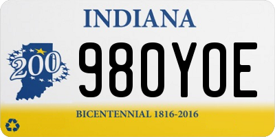 IN license plate 980YOE