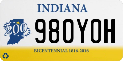 IN license plate 980YOH