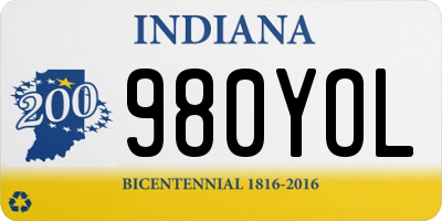 IN license plate 980YOL