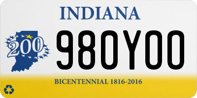 IN license plate 980YOO