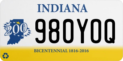 IN license plate 980YOQ