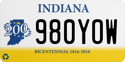 IN license plate 980YOW
