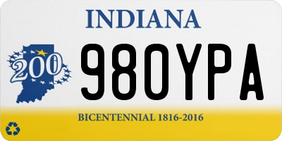IN license plate 980YPA
