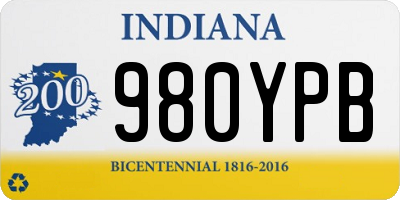 IN license plate 980YPB