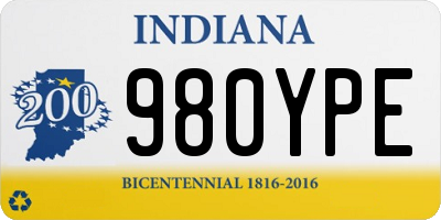 IN license plate 980YPE