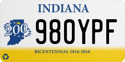IN license plate 980YPF