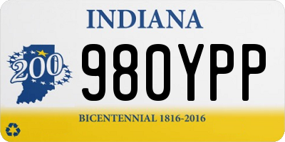 IN license plate 980YPP