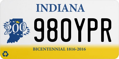 IN license plate 980YPR