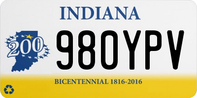 IN license plate 980YPV
