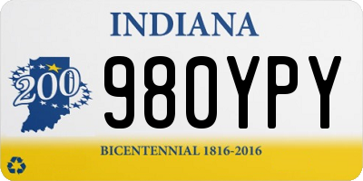 IN license plate 980YPY