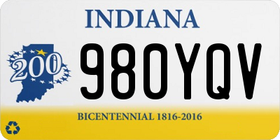IN license plate 980YQV