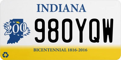 IN license plate 980YQW