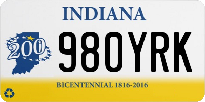 IN license plate 980YRK